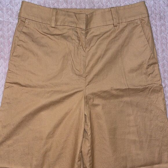 LOFT Women’s Camel Brown Crop Wide Leg Dress Pants with Belt - Picture 2 of 7